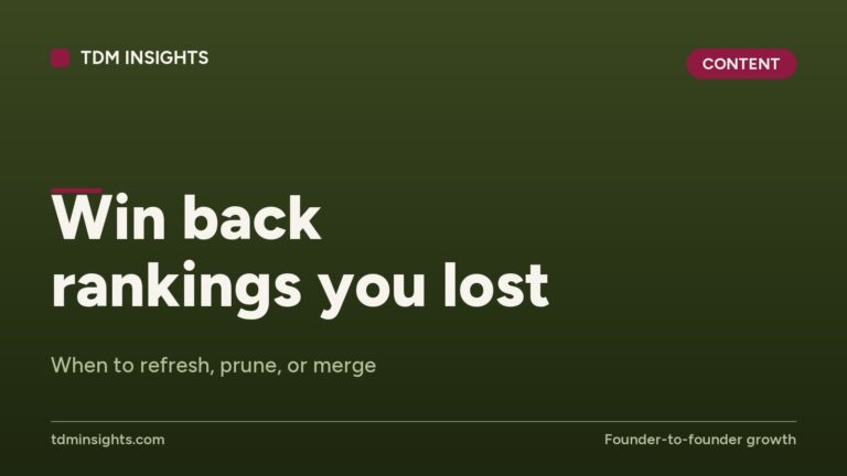 Digital marketing strategy for recovering lost search rankings by TDM Insights.