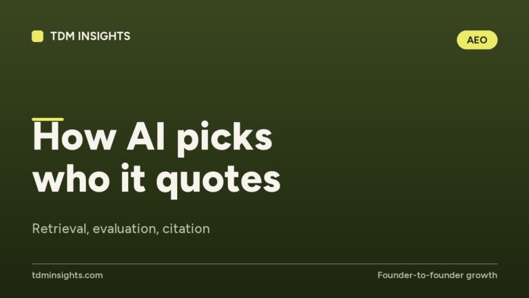 AI-driven content selection and quoting process infographic.