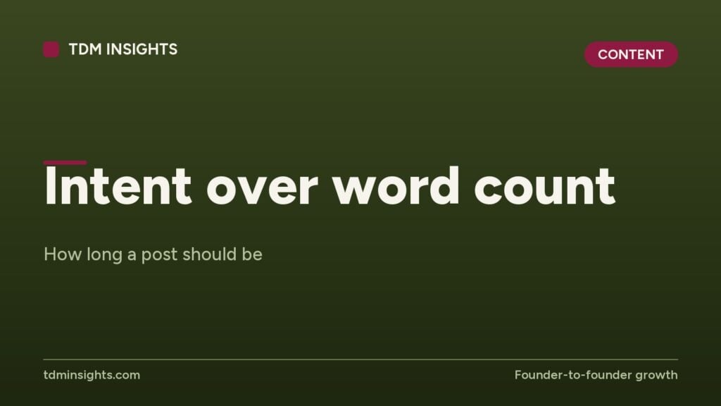 Blog post cover image on optimal post length and content strategy.