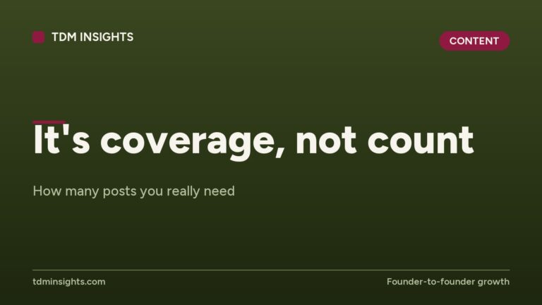 TDM Insights website banner emphasizing coverage over quantity.