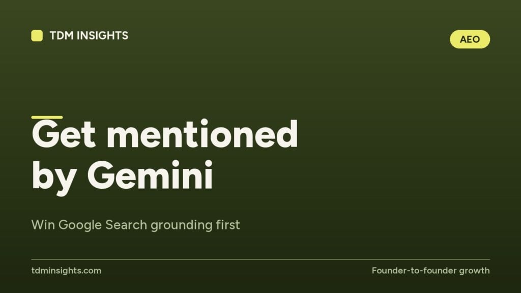 TDM Insights banner promoting Gemini for Google Search dominance.