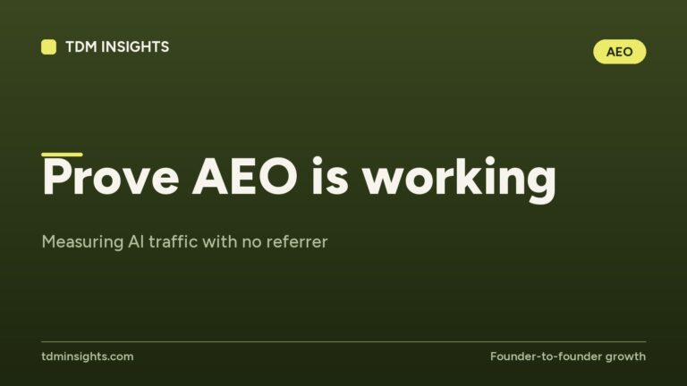 Prove AEO is working - measuring AI traffic with no referrer.
