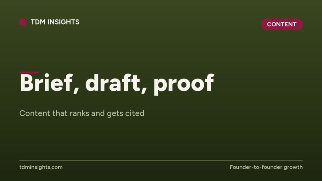 Content that ranks and gets cited - TDM Insights.