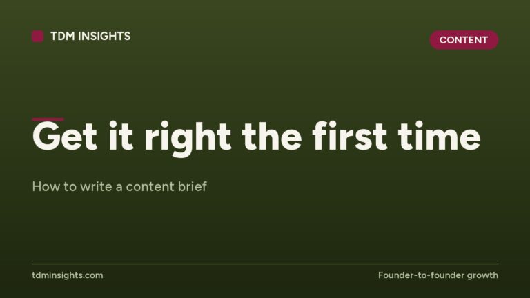TDM Insights content brief on how to write a content brief for success.