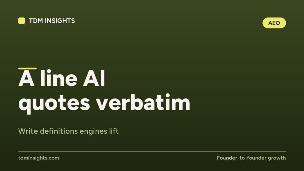 TDM Insights logo with text about AI quotes and definitions engines.