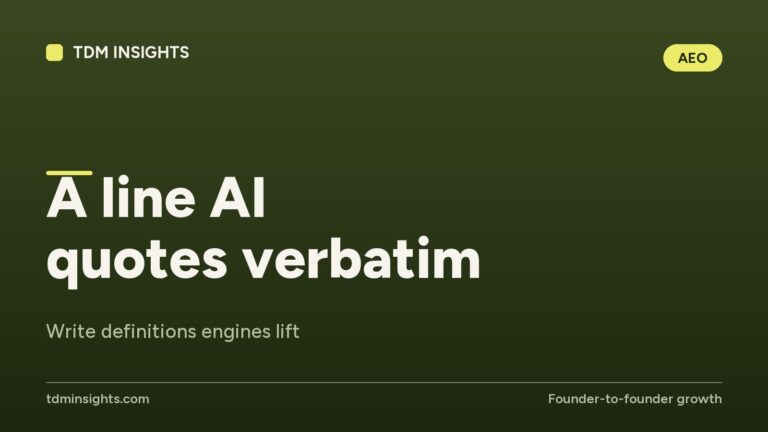 TDM Insights logo with text about AI quotes and definitions engines.