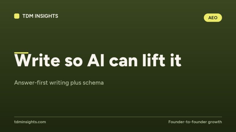 AI writing and schema for SEO by TDM Insights.