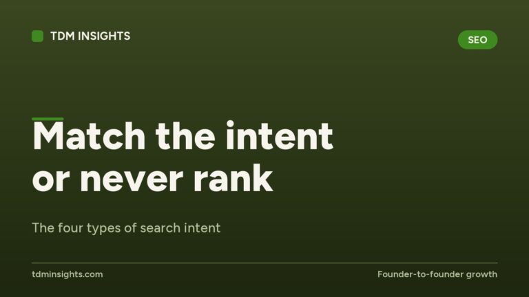 Search intent types infographic for SEO and ranking strategies.