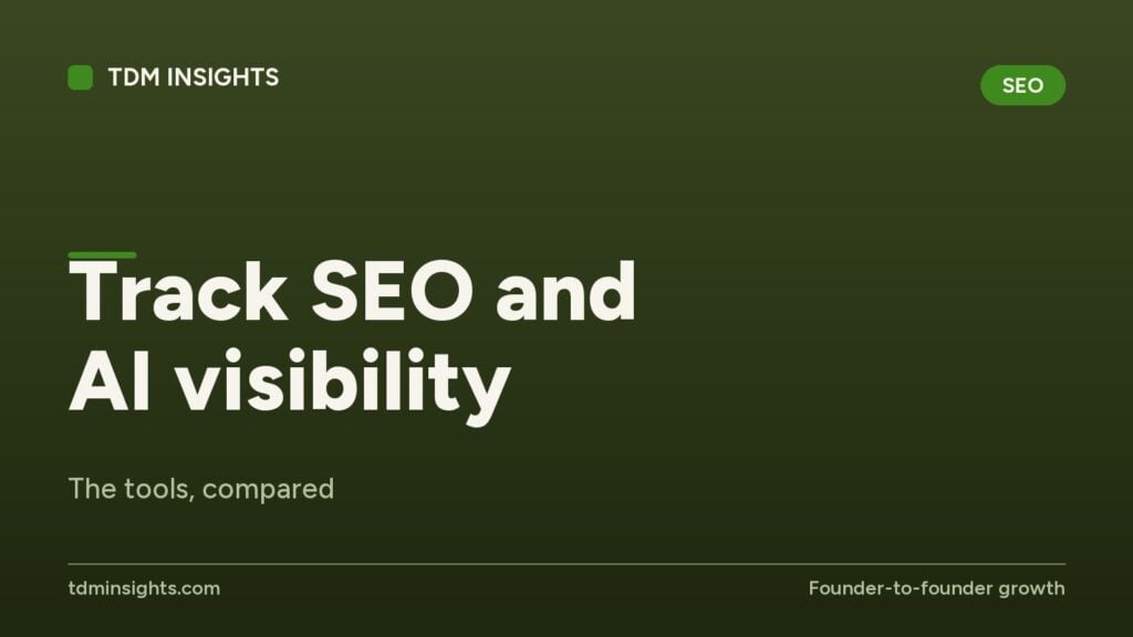 Digital marketing tools for SEO and AI visibility analysis by TDM Insights.
