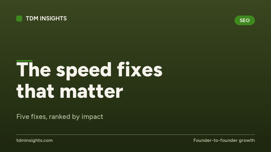 TDM Insights article cover on speed fixes impacting growth and performance.