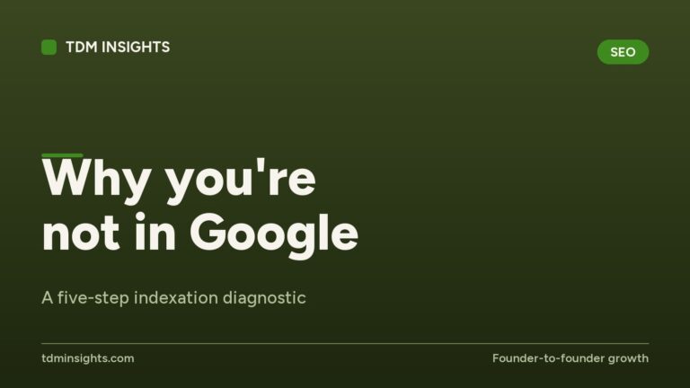 Cover image for TDM Insights article on Google indexing issues.