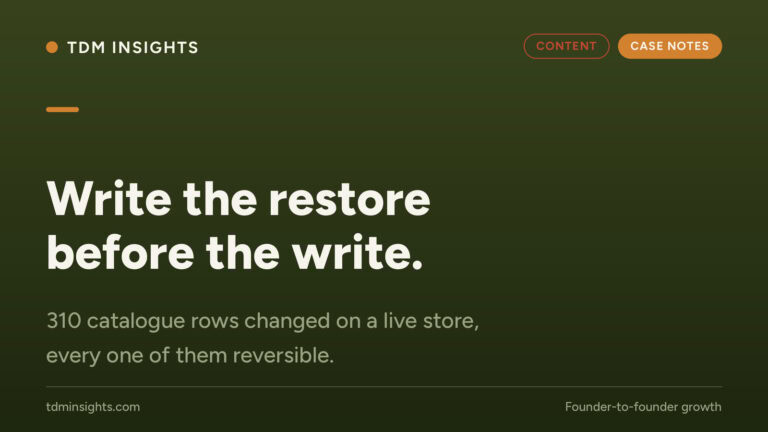 Write the restore before the write with data change on live store.