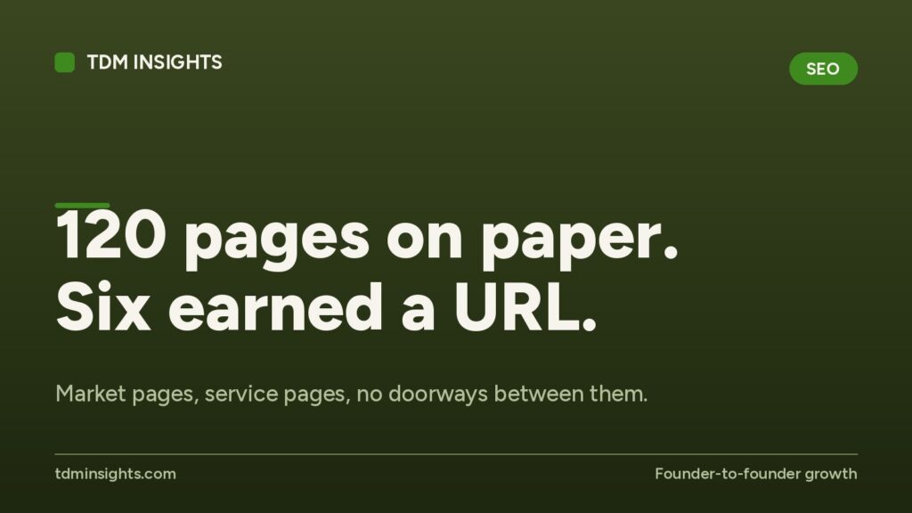 TDM Insights logo with text about pages on paper and earned URL.