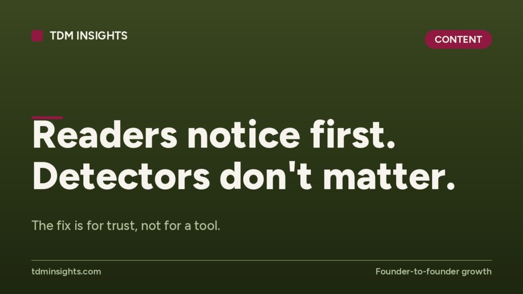TDM Insights website banner with message about trust and detection importance.