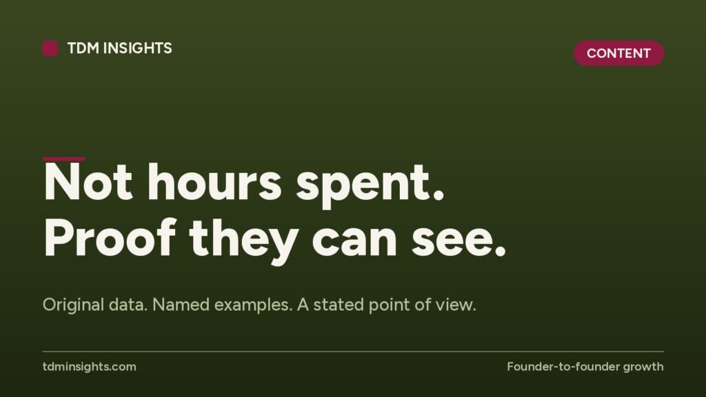 TDM Insights logo with the slogan 'Not hours spent. Proof they can see'.