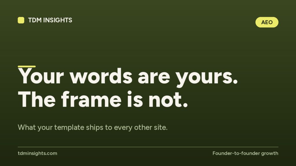 TDM Insights logo with tagline 'Your words are yours. The frame is not.'.