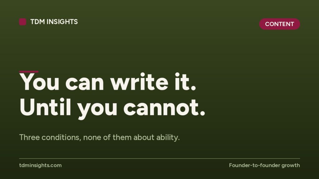 Motivational quote banner from TDM Insights about ability and growth.