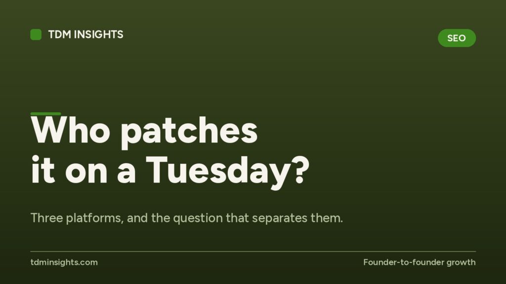 Question about patching schedules on Tuesdays with TDM Insights branding.